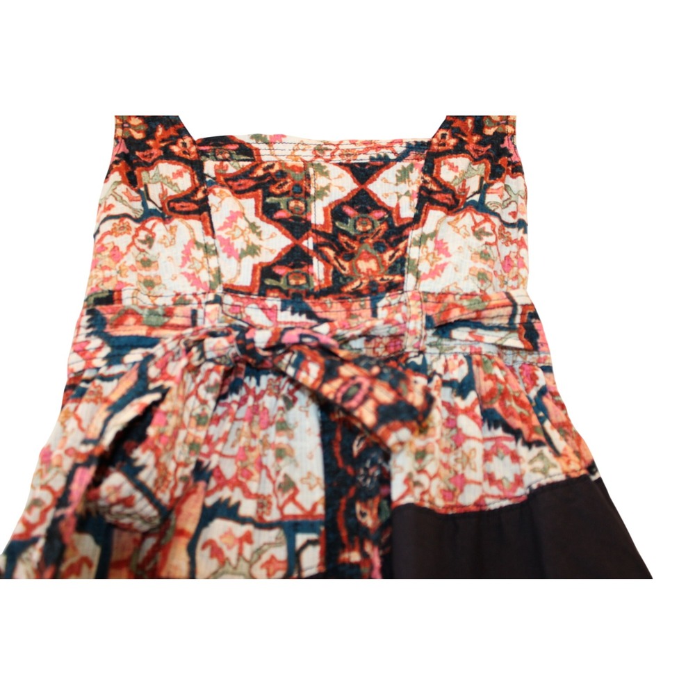 Anthropologie Patchwork Paisley Tiered Bohemian Midi Dress XSP Square Neck - Picture 4 of 5